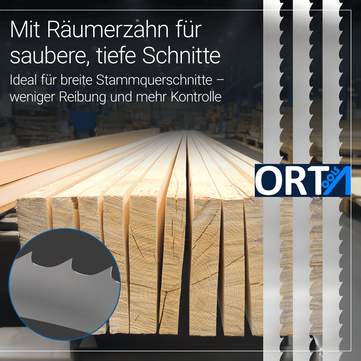 Bandsägeblätter für mobile Sägewerke Standart