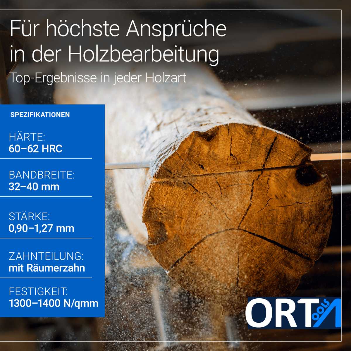 Bandsägeblätter für mobile Sägewerke Standart