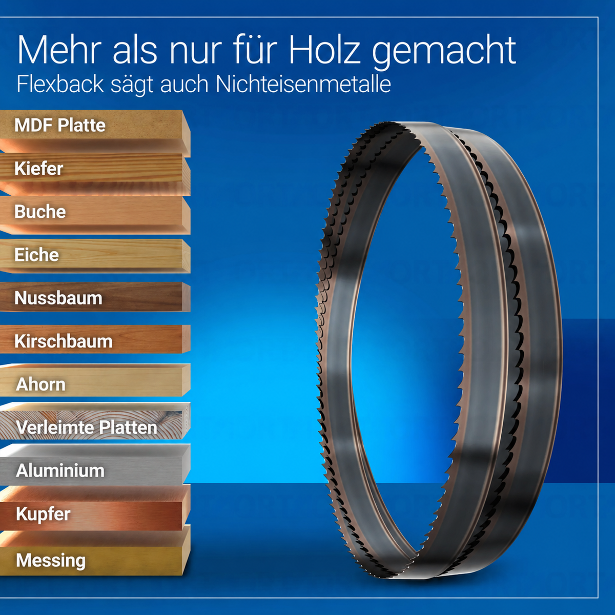 Flexback Sägeblatt für Holz - 1400 x 6 x 0,65 x 6 ZpZ