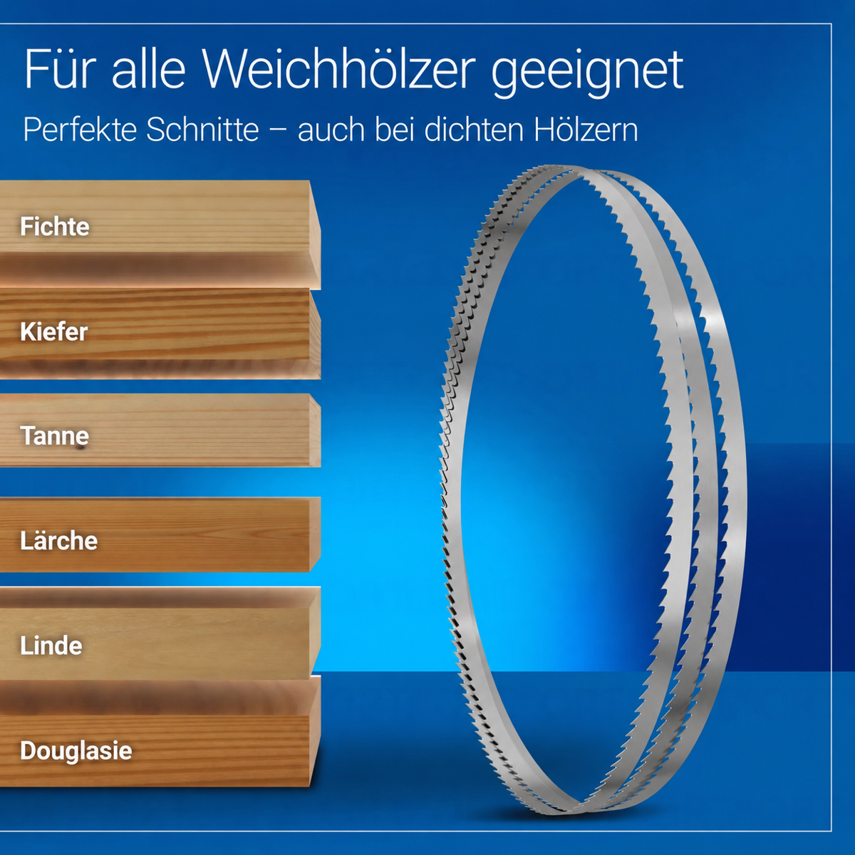 Spezialstahl Sägeblatt für Holz -1712 x 12 x 0,50 x 4 mm