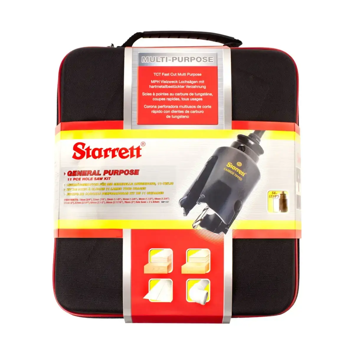 Starrett Hartmetall-Lochsägen-Kit - 13-teiliges, Mehrzweck-TCT-Lochsägen-Kit mit Dornensatz - Kompatibel mit Bosch Dewalt Hitachi Festool Milwaukee