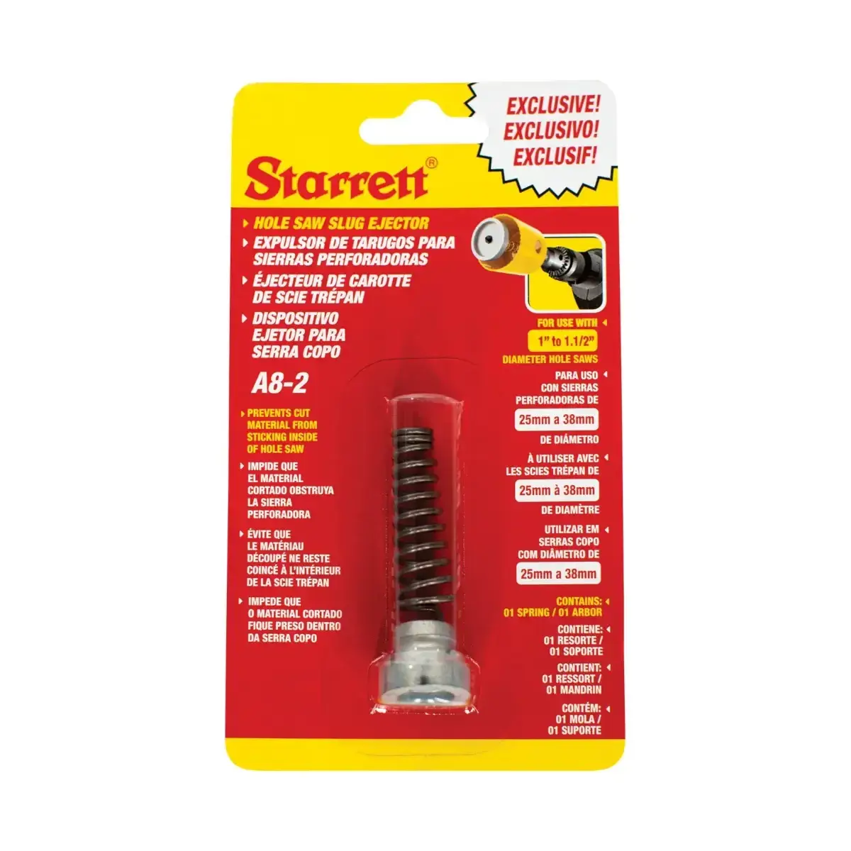 Starrett Lochsäge Kernauswerfer - KA8-3 Aluminium-Auswerferfederplatte - Geeignet für 40-60 mm Lochsäge Bohrer