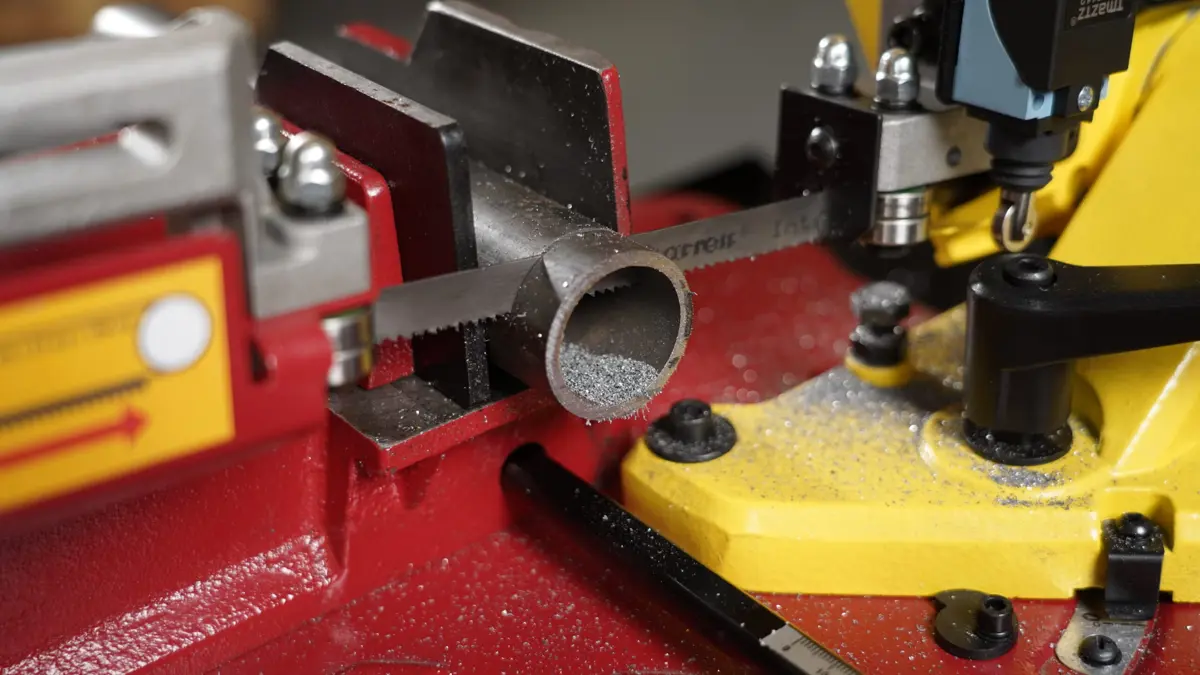 Starrett S1106NG +1 Stk 1440 x 13 x 0,65 mm x 8/12 ZpZ Sägeblatt, Metallbandsäge, 850 Watt, Variable geschwindigkeit 30–80 m/min, Gährung 0-60°
